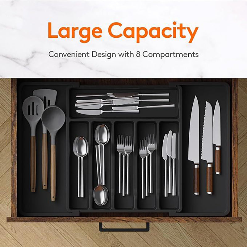 expandable cutlery drawer organizer adjustable tray