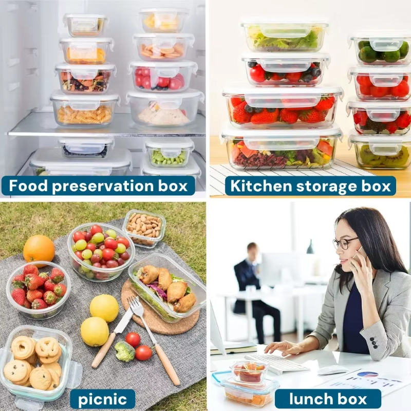 Glass Lunch Box Food Storage Container – Airtight, Meal Prep Friendly, Microwave, Oven &amp; Freezer Safe