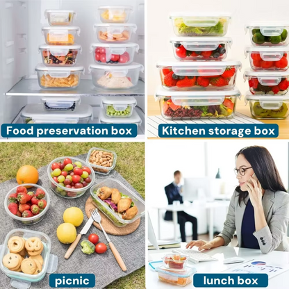 Glass Lunch Box Food Storage Container – Airtight, Meal Prep Friendly, Microwave, Oven &amp; Freezer Safe