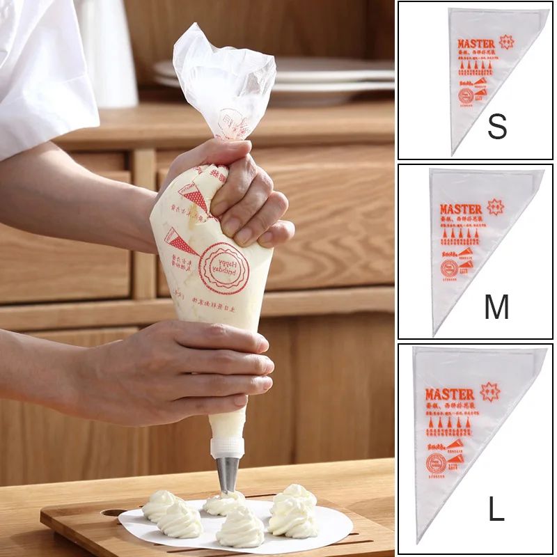 Disposable Cream Pastry Bags Cake Piping Bags Decorating Tool for Cupcakes & Cake Icing (20/50/100/200Pcs)