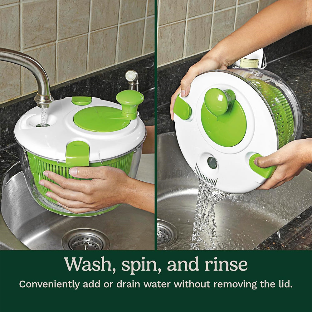 “5L large salad spinner vegetable washer dryer bowl colander lettuce spinner JT252