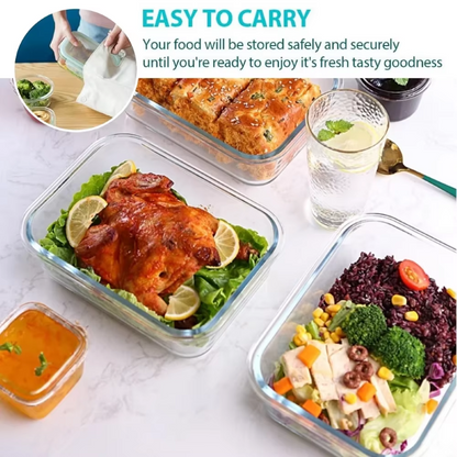 Glass Lunch Box Food Storage Container – Airtight, Meal Prep Friendly, Microwave, Oven &amp; Freezer Safe