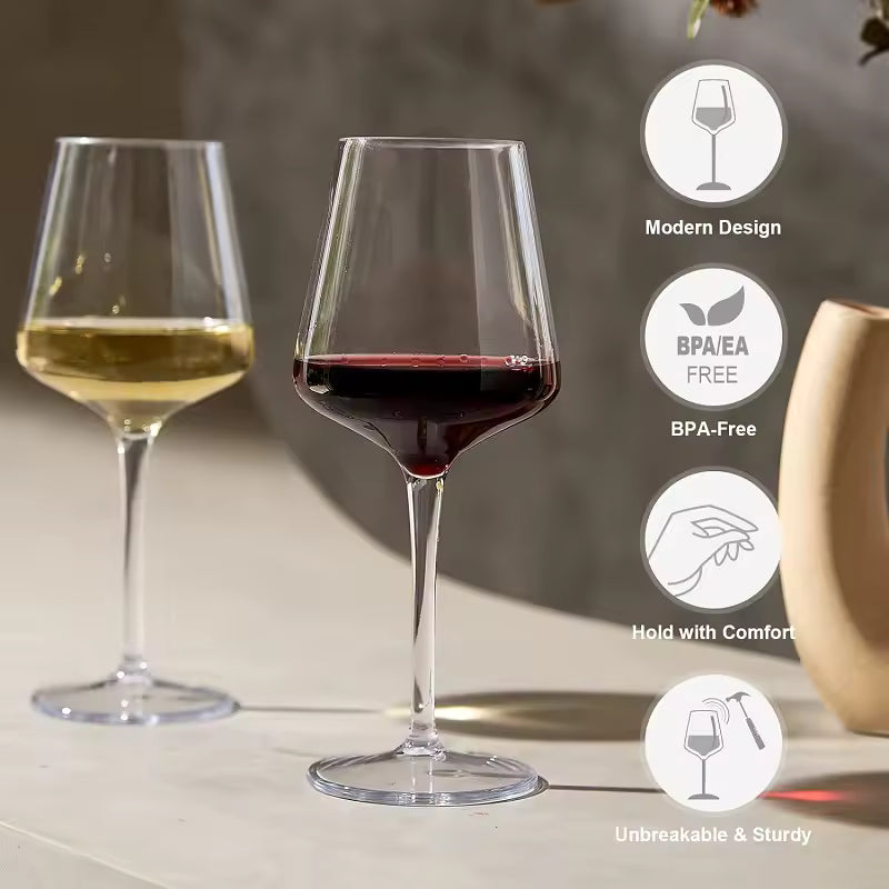 Tritan plastic wine goblets durable and transparent