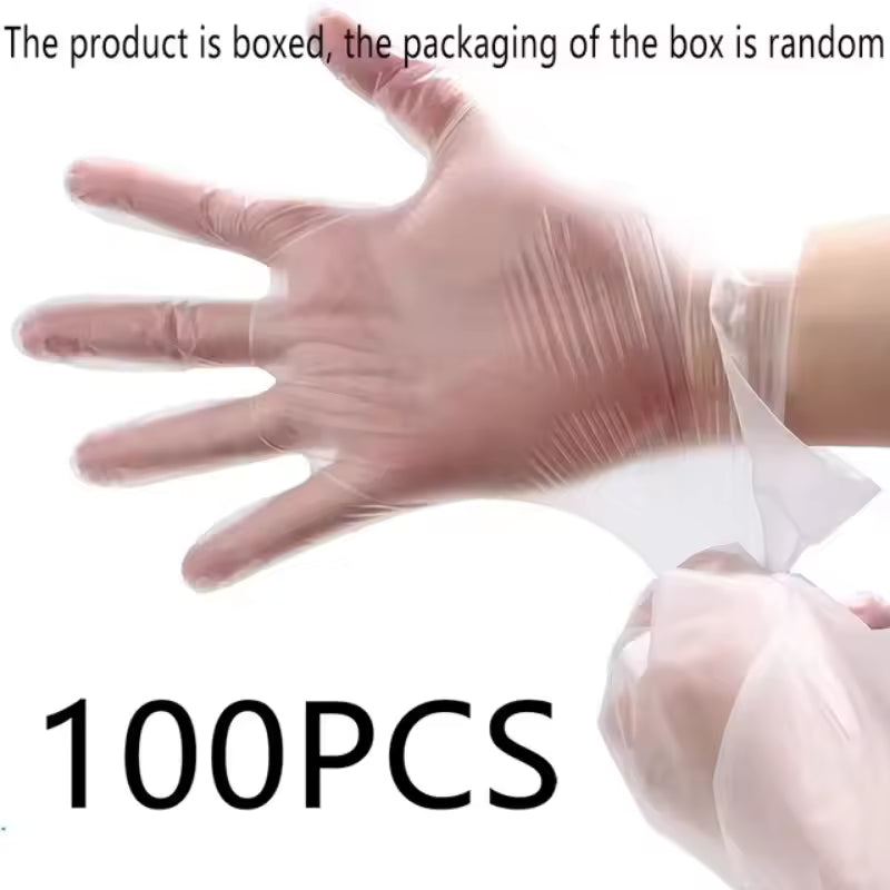 100PCS Disposable TPE Gloves – Waterproof & Oil-Proof Multipurpose Use