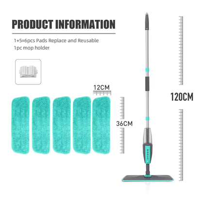 Magic Spray Mop 360° Rotation ,Microfiber Floor Cleaning Broom for Home