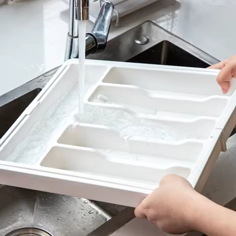 expandable cutlery drawer organizer adjustable tray