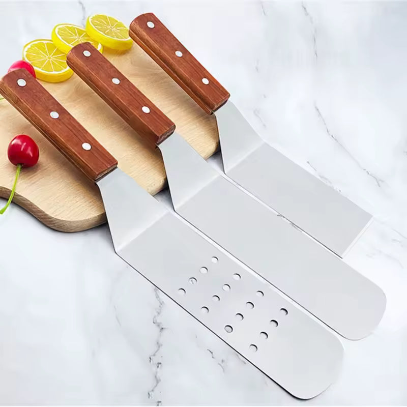 durable stainless steel BBQ turner spatula and grill scraper for braai and barbecue”
