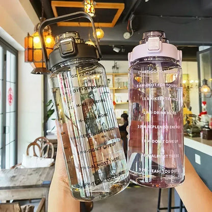 Leakproof BPA free water bottle with handle and straw