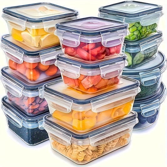 Food containers for fridge organization with lids