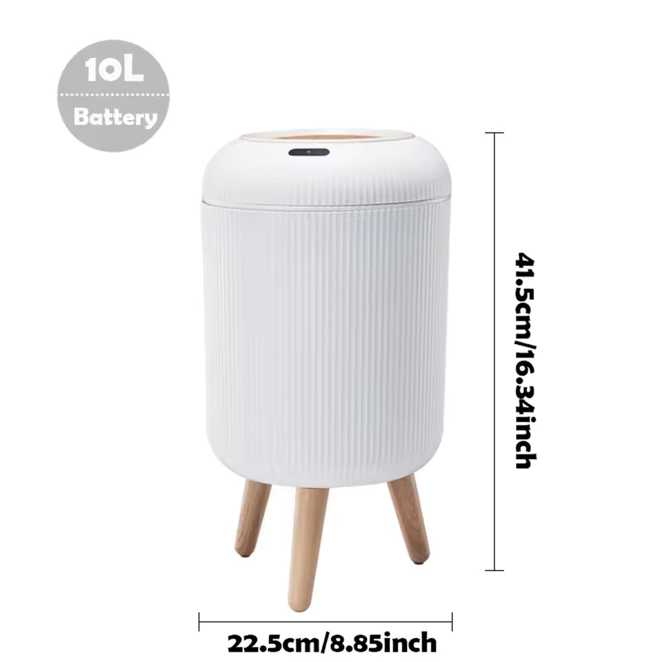 Hanging trash can attached to kitchen cabinet door