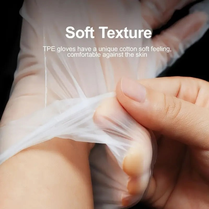 Transparent disposable TPE gloves for food handling