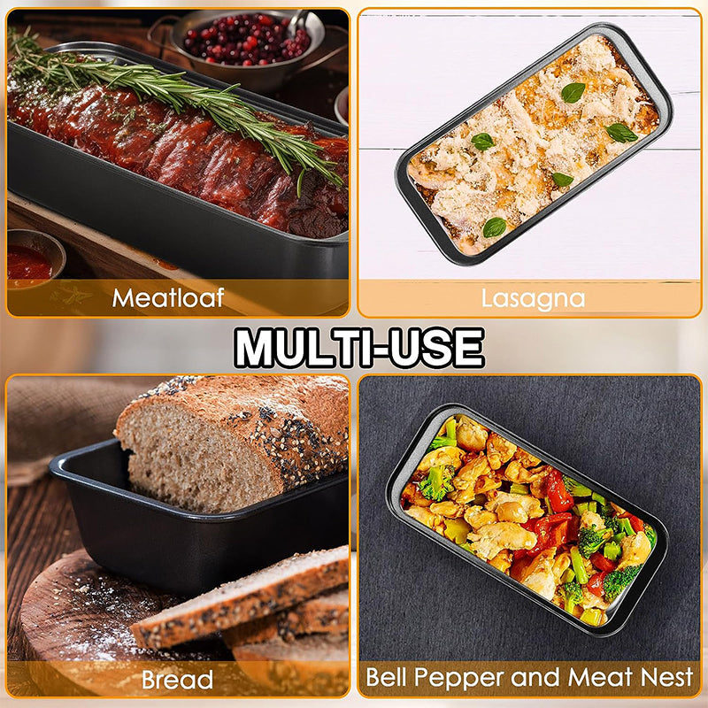 LMETJMA Nonstick Carbon Steel Bread Loaf Pan – Rectangle Bakeware for Bread, Brownies & Meatloaf (JT233)