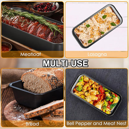 LMETJMA Nonstick Carbon Steel Bread Loaf Pan – Rectangle Bakeware for Bread, Brownies & Meatloaf (JT233)