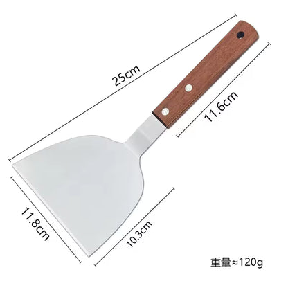 Stainless Steel BBQ Spatula & Grill Scraper | Non-Stick Durable Barbecue Tool