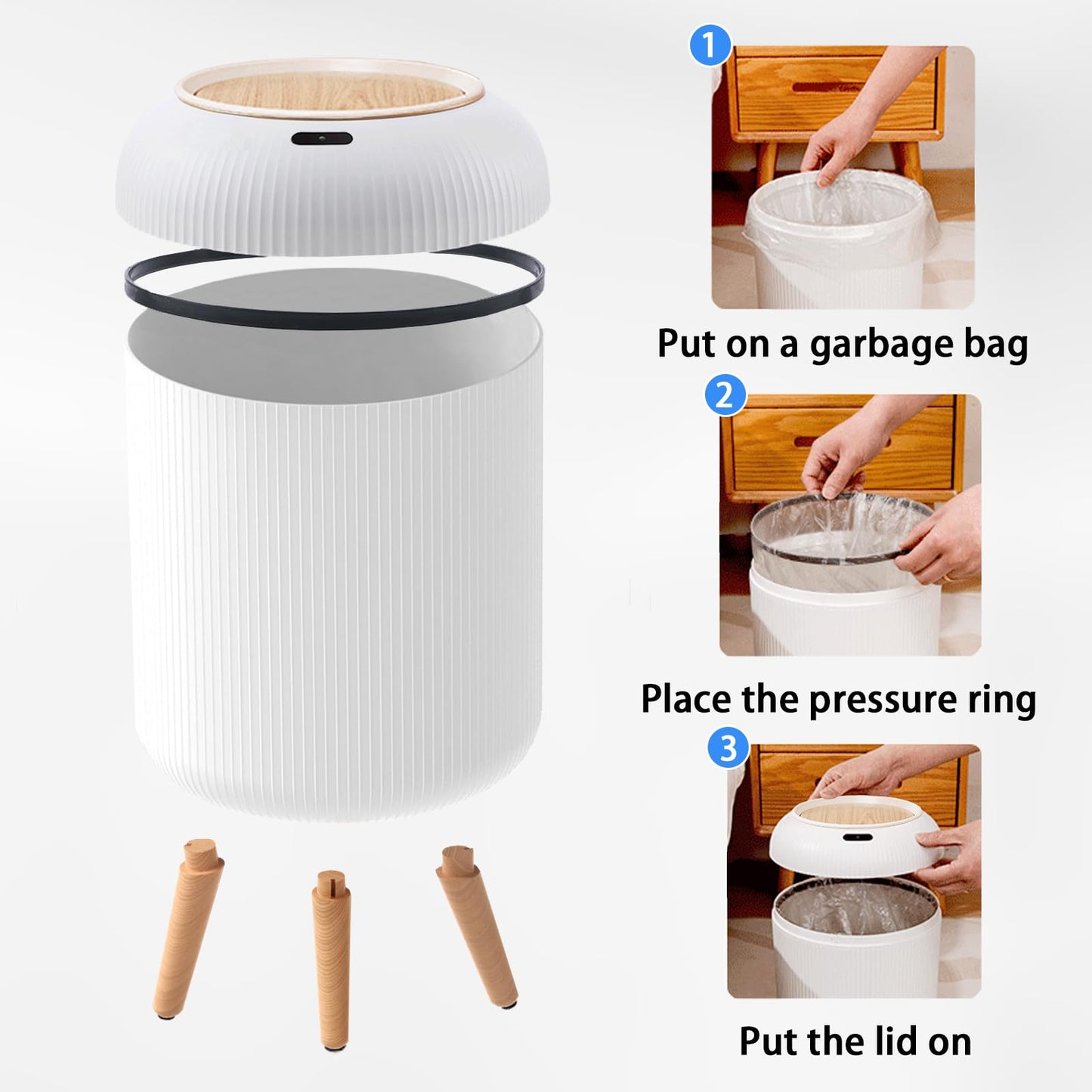 Automatic Trash Can with Lid – Smart Motion Sensor Bin for Modern Living
