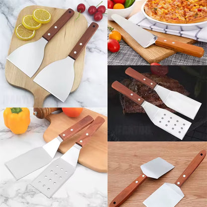 Stainless Steel BBQ Spatula & Grill Scraper | Non-Stick Durable Barbecue Tool