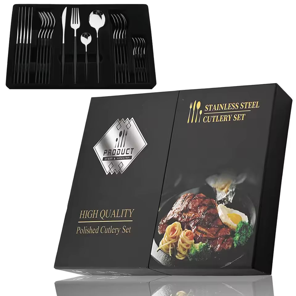 modern flatware set stainless steel gold utensils