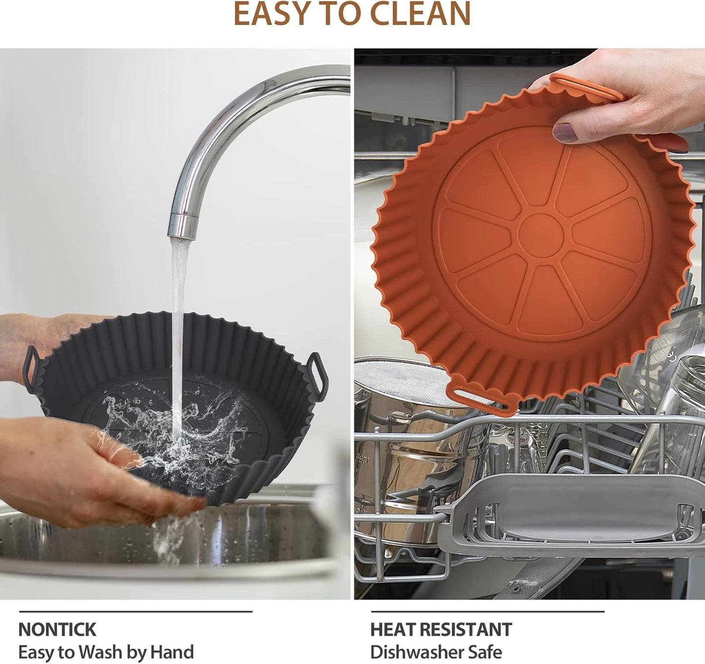 Best silicone air fryer basket non-stick reusable liner for easy cooking and cleaning