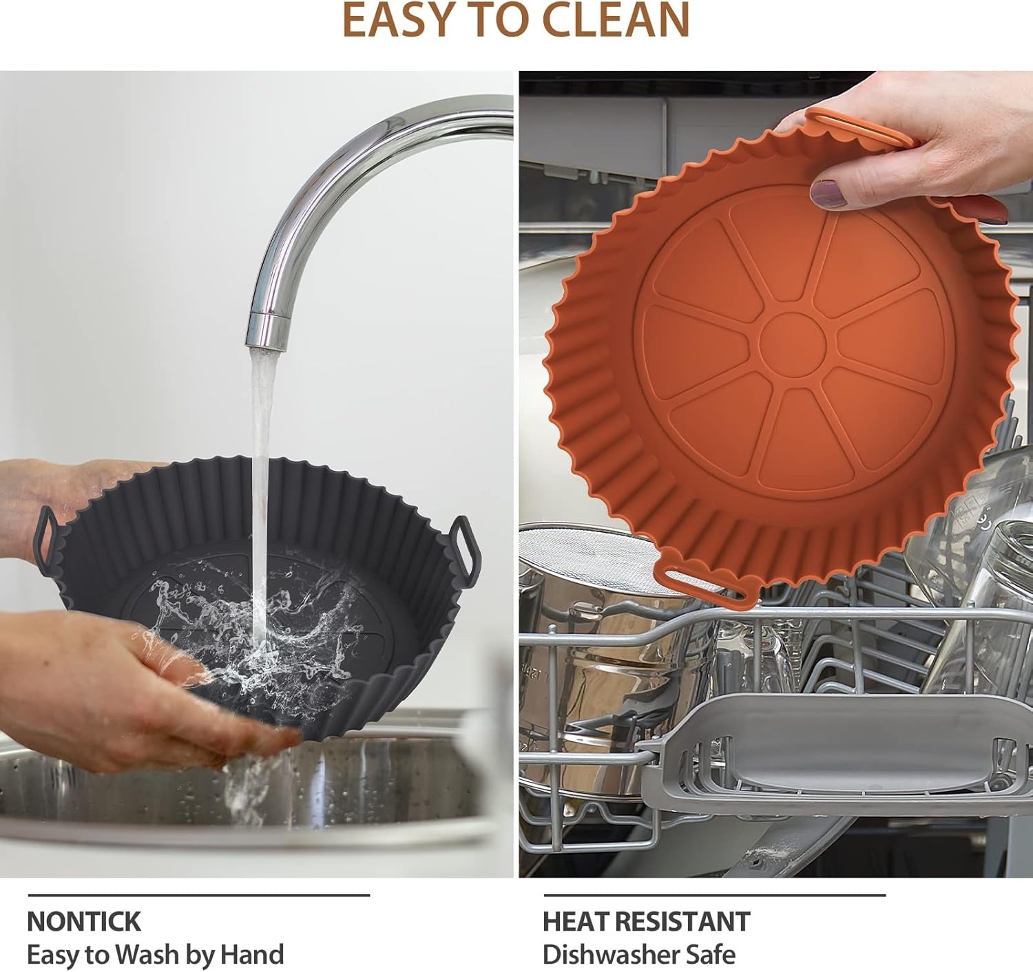 Best silicone air fryer basket non-stick reusable liner for easy cooking and cleaning