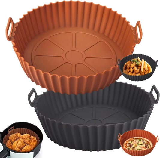 Best silicone air fryer basket reusable non-stick heat resistant liner