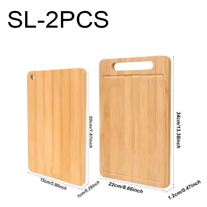 WXCOO kitchen wooden chopping board, double-sided serving board, solid wood cutting board for meat, fruit, and vegetables, durable eco-friendly kitchen chopping