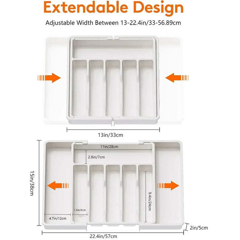 kitchen utensil tray with compartments for storage