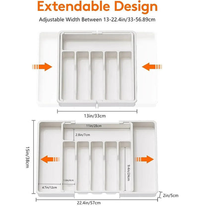 kitchen utensil tray with compartments for storage