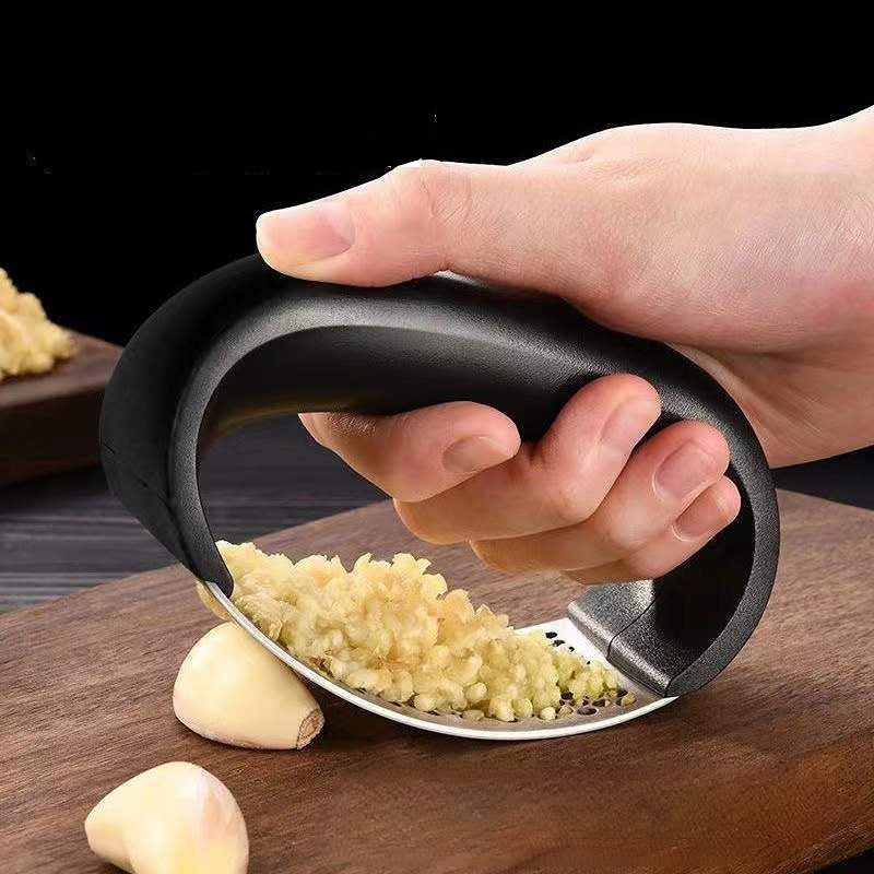 stainless steel garlic press kitchen tool
