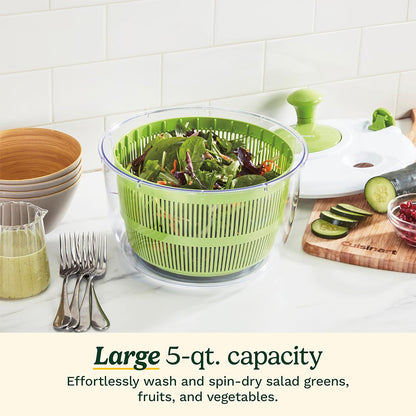 JT252 lettuce spinner 5L bowl with strainer for drying salad greens quickly”