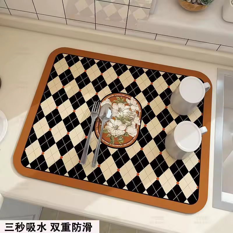 “non slip absorbent mat for bathroom and kitchen multi purpose use”
