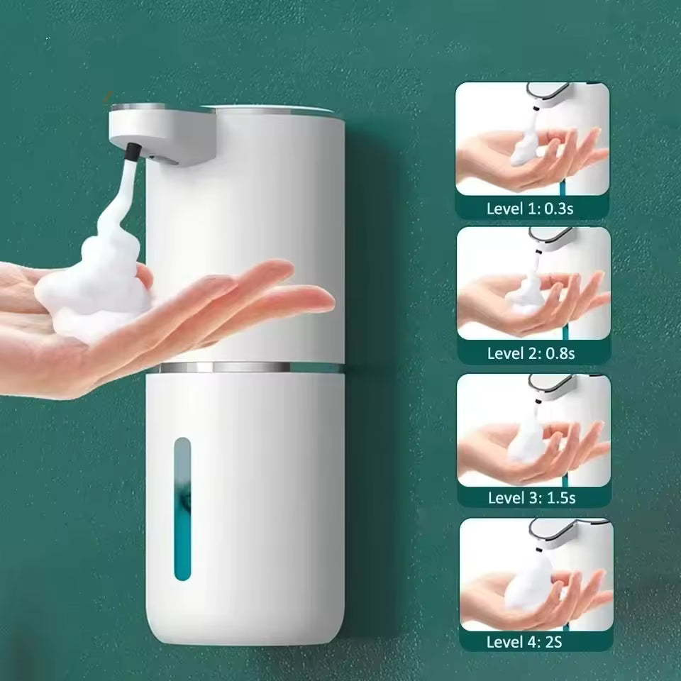 Sleek 380ML touchless soap dispenser with rechargeable battery and smart sensor for easy and hygienic hand washing