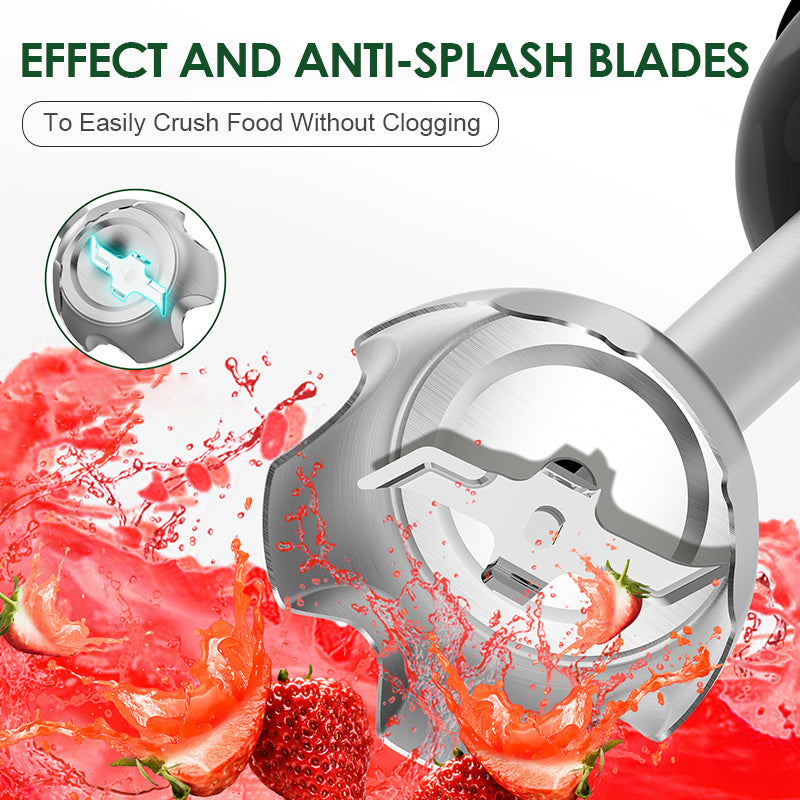Wancle 1000W electric immersion hand blender with attachments