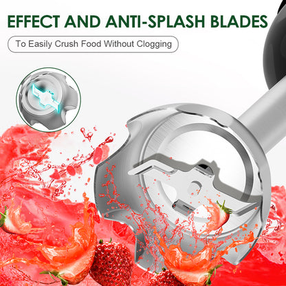 Wancle 1000W electric immersion hand blender with attachments