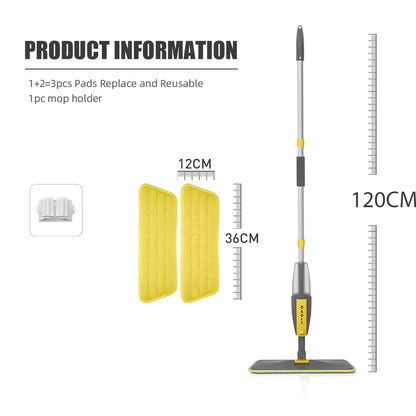 Magic Spray Mop 360° Rotation ,Microfiber Floor Cleaning Broom for Home