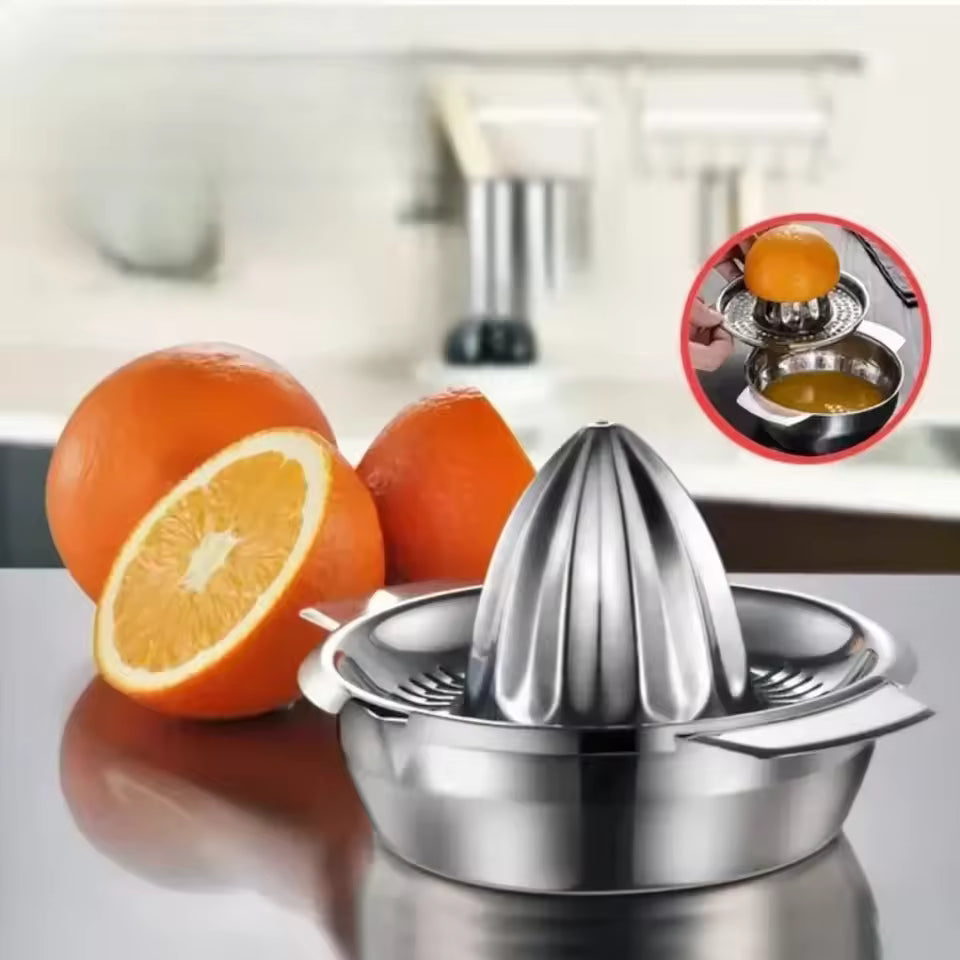 Travel friendly stainless steel citrus juicer compact and lightweight