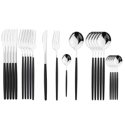 modern flatware set stainless steel gold utensils