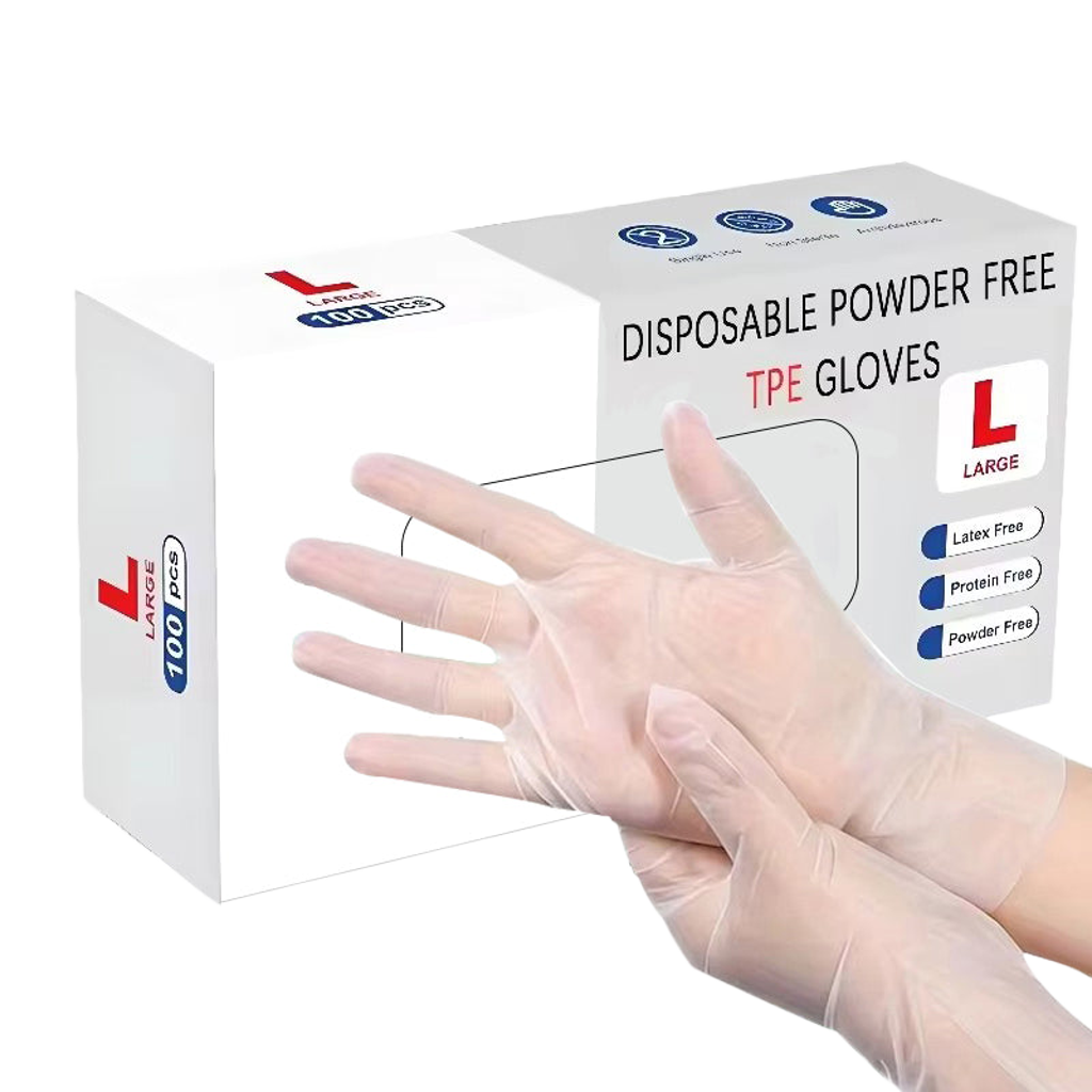 100PCS Disposable TPE Gloves – Waterproof & Oil-Proof Multipurpose Use